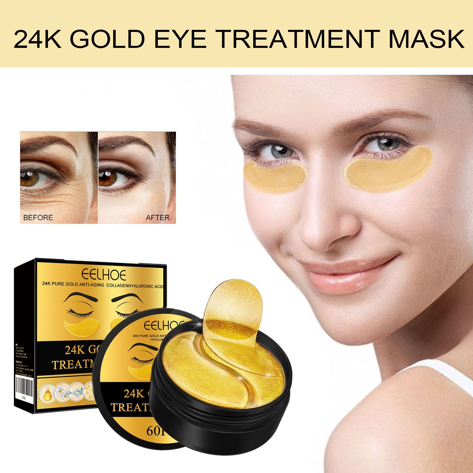 24K Gold Infused Luxury Eye Ma - огляд і ціна Luxury Skincare Mask